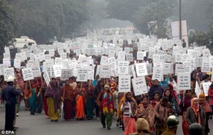 Thousands of women marched in Delhi on January 2, calling for an end to sexual violence.