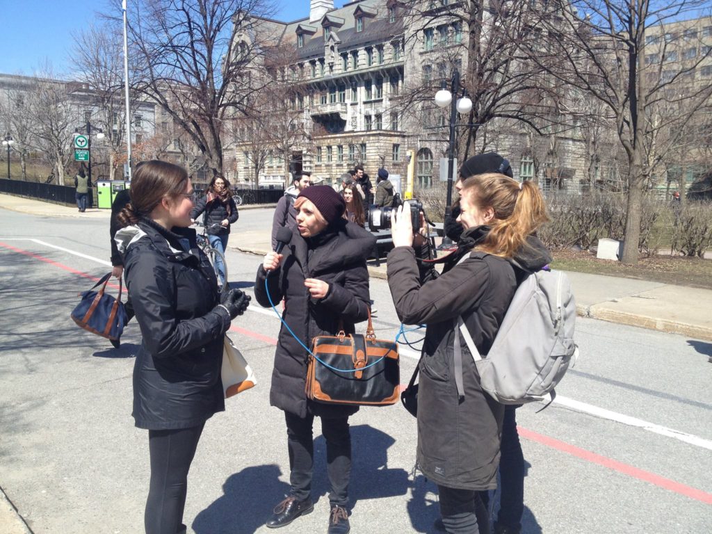 Noémie Bourbonnais, Lucie Pagès and Kathleen Ellis from Women in Cities International interview Montrealer’s on their experiences with street harassment during the 2016 Anti-Street Harassment Week